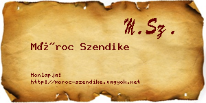 Móroc Szendike névjegykártya
